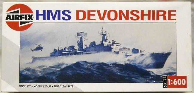 Airfix 1/600 HMS Devonshire Guided Missile Destroyer (HMS Antrim / HMS Glamorgan) - (County Class), 03202 plastic model kit